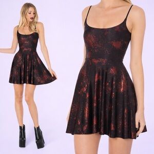 Black Milk Death By Disco Straps Skater Dress Blood Splatter S BMC Museum Horror